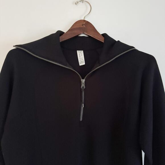 SPANX AirEssentials Half Zip Pullover Sweatshirt Very Black XS - Picture 6 of 12